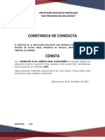 Constancia de Conducta