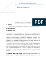 Determinacion Del PH de Los Alimentos