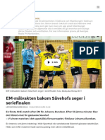 EM-målvakten Bakom Sävehofs Seger I Seriefinalen - SVT Sport
