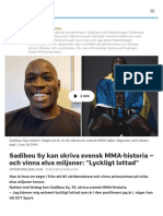 Sadibou Sy Kan Skriva Svensk MMA-historia - Och Vinna Elva Miljoner: "Lyckligt Lottad" - SVT Sport