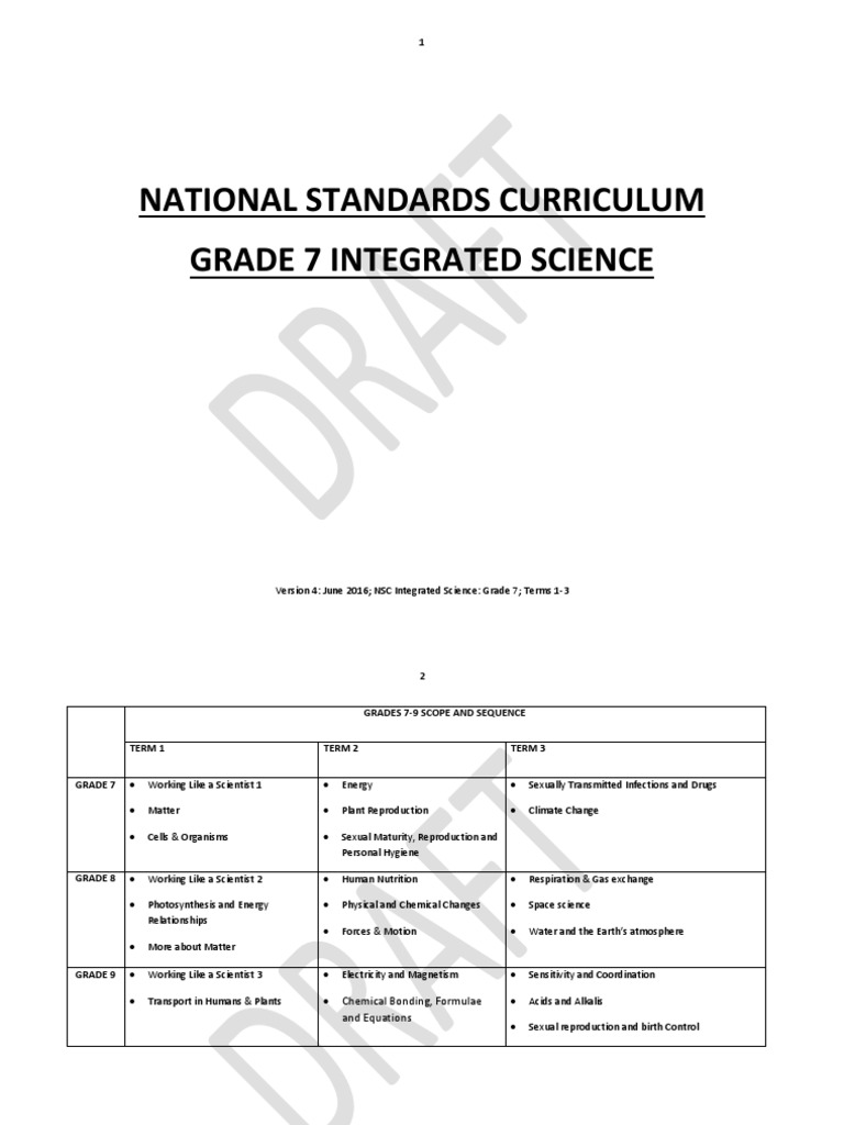 NSC INTEGRATED SCIENCE GRADE 7 June 2016 v.4 | PDF