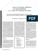 The Influence of Oxygen Additions On Argon-Shielded Gas Metal Arc Welding Processes