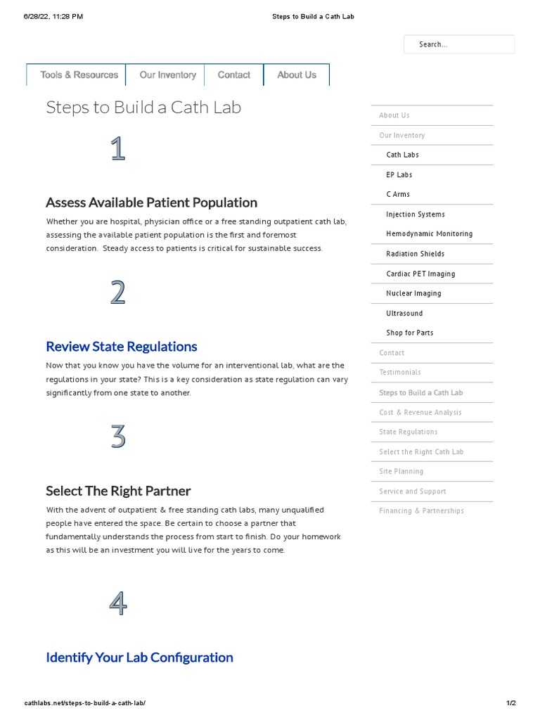 Steps To Build A Cath Lab PDF