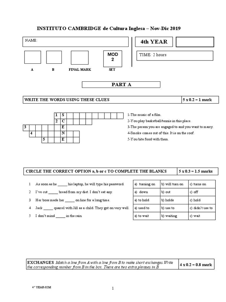 Cambridge English Exam Practice Nov-Dec 2019 | PDF | English Language ...