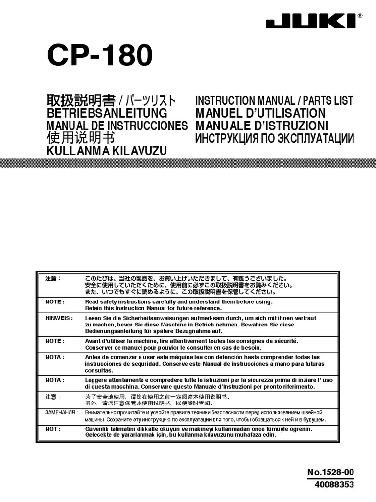 Instruction Manual / Parts List Betriebsanleitung Manuel D'Utilisation ...