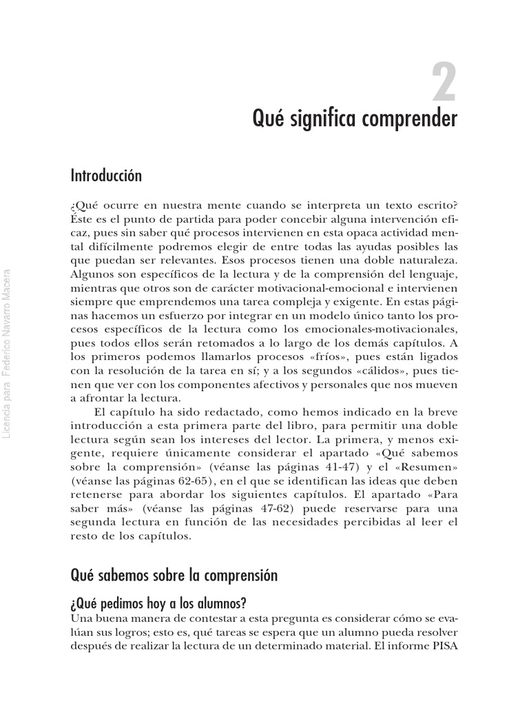 SÁNCHEZ MIGUEL (2010) Cap 2. Qué Significa Comprender | PDF | Memoria ...