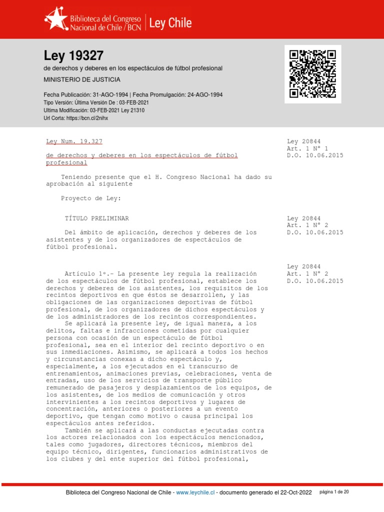 Ley 19327 - 31 Ago 1994 | PDF | Derecho penal | Castigos