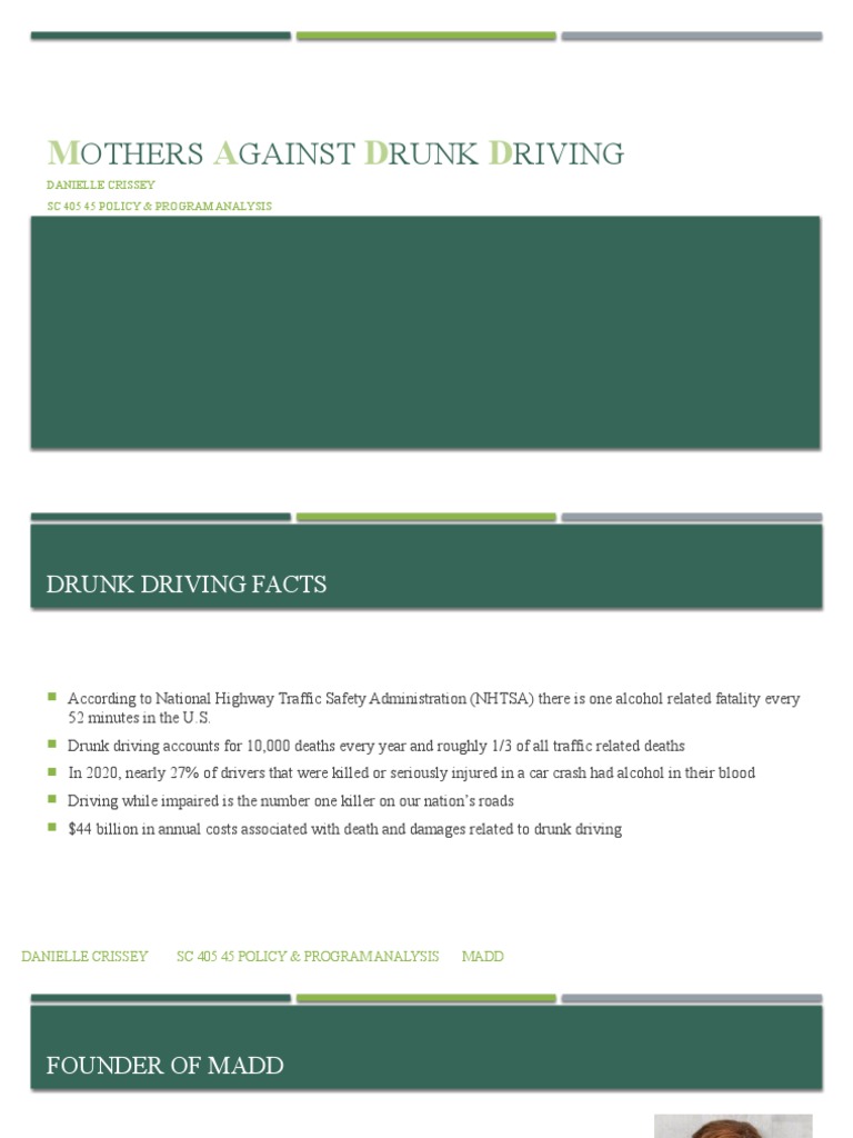 History and Impact of MADD | PDF | Driving Under The Influence | Crimes