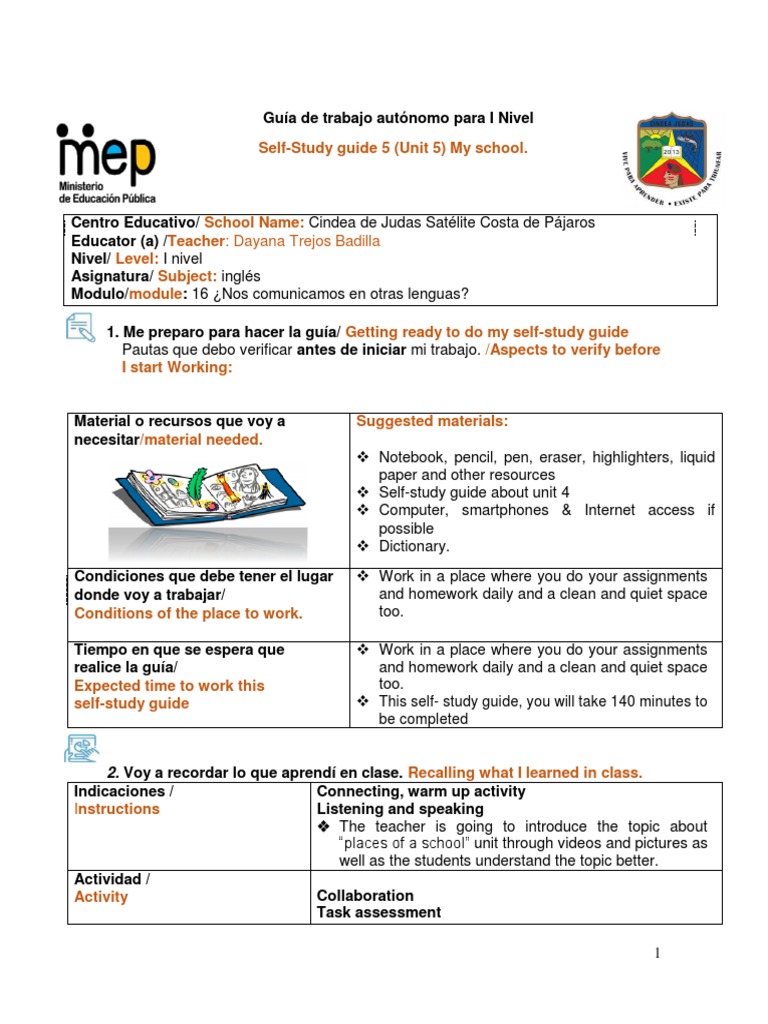 6 Self Study Guide Primary | PDF | Communication | Pedagogy