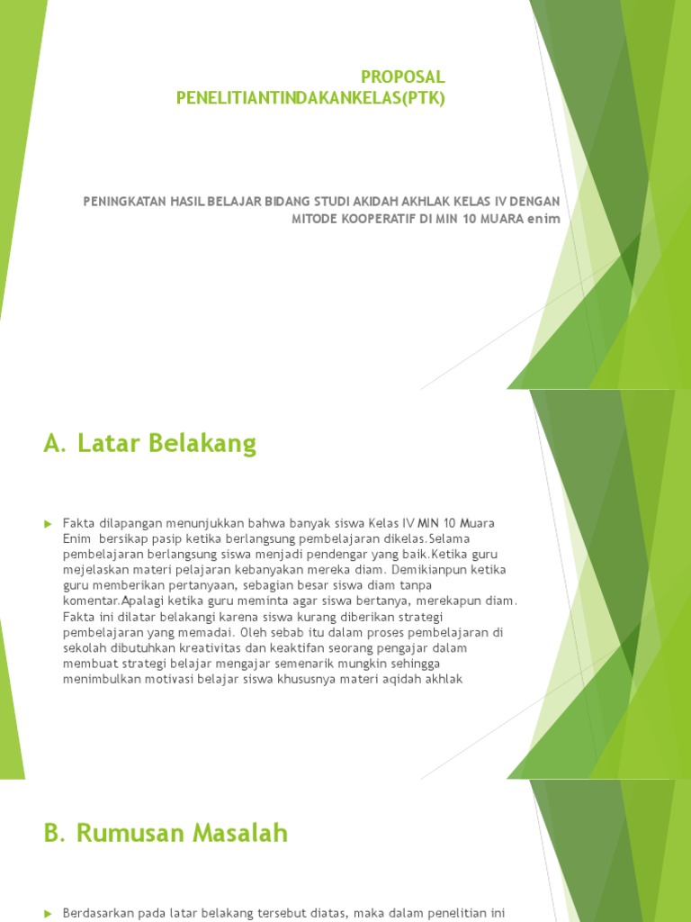PROPOSAL PTK | PDF | Karier & Perkembangan