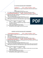 Limiting and Excess Reagent Worksheet