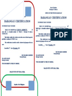 Barangay Certification two