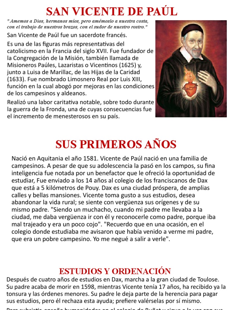 San Vicente de Paúl: Pionero de la Caridad | PDF | Iglesia Católica