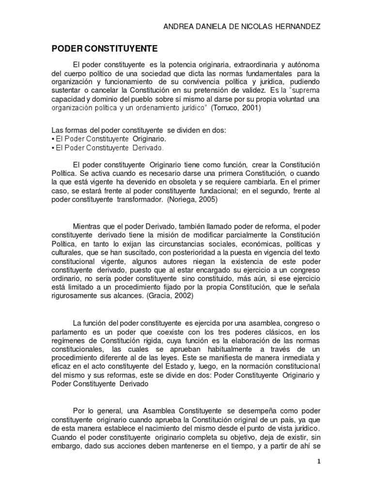 Tipos de Poder Constituyente en Derecho | PDF | Constitución | México