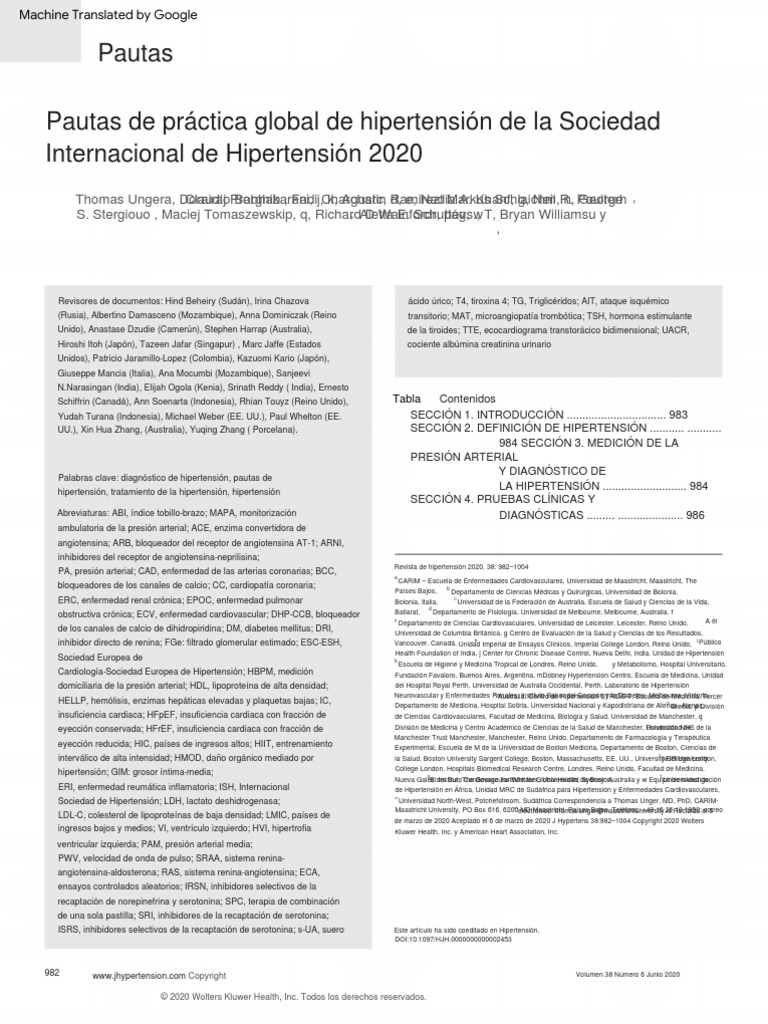 2020 International Society Of Hypertension Global2 Pdf