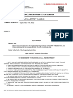 DMW PEOS Certificate for Jeffrey Sanidad Escalona