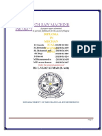 Mini Bench Saw Machine Project: Diploma IN Mechan Ical Enginee Ring