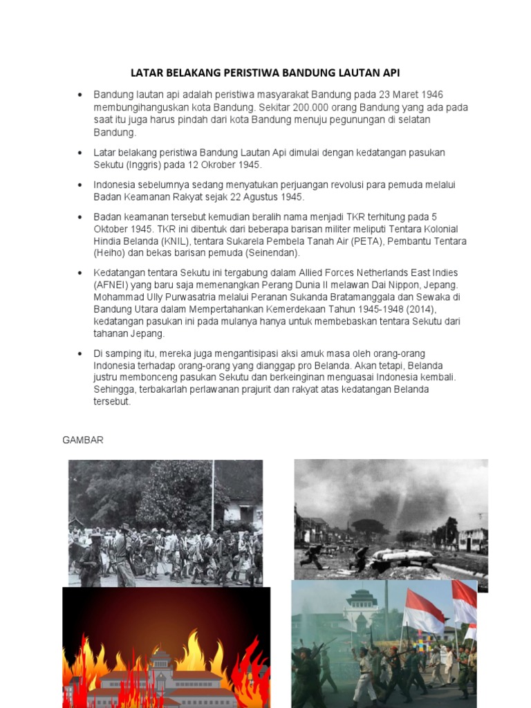 Latar Belakang Peristiwa Bandung Lautan Api PDF