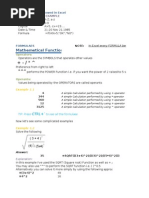 Excel 2007 Lecture Notes