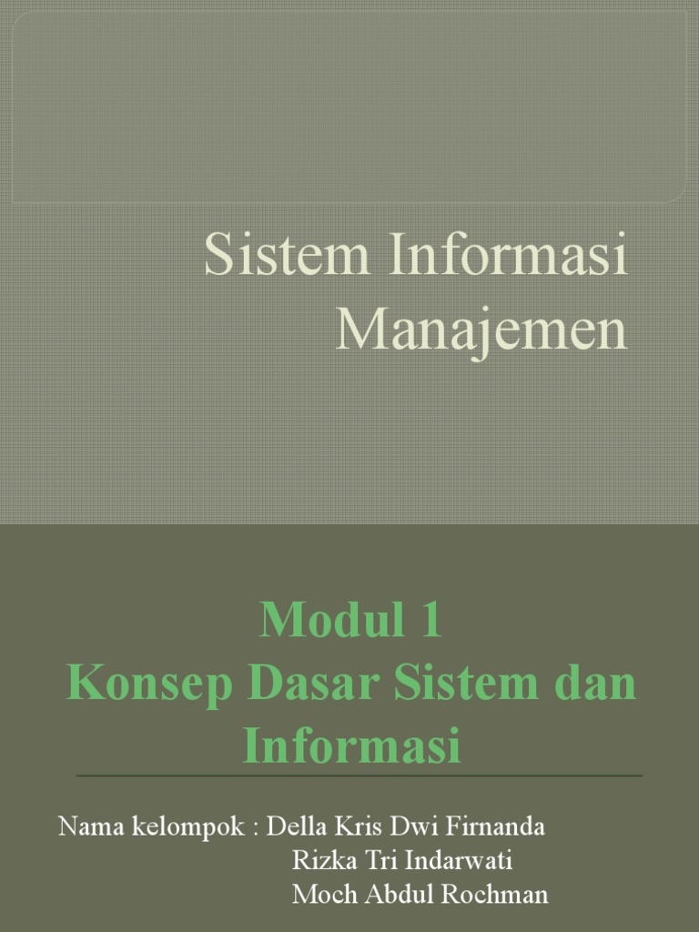 Sistem Informasi - Modul 1 - 2 | PDF | Komputer