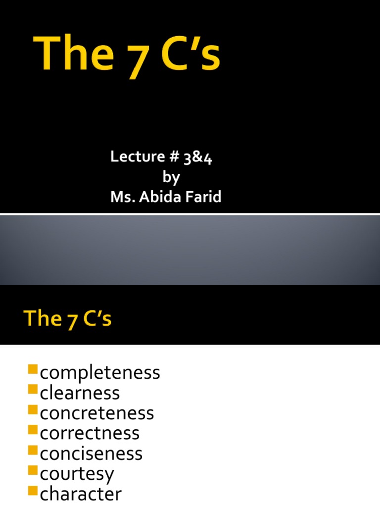 The 7 C's | PDF