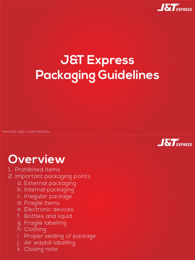 J&T Packaging Guideline PDF Packaging And Labeling