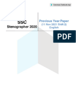 SSC Stenographer 11 Nov 2021 Shift 2 English