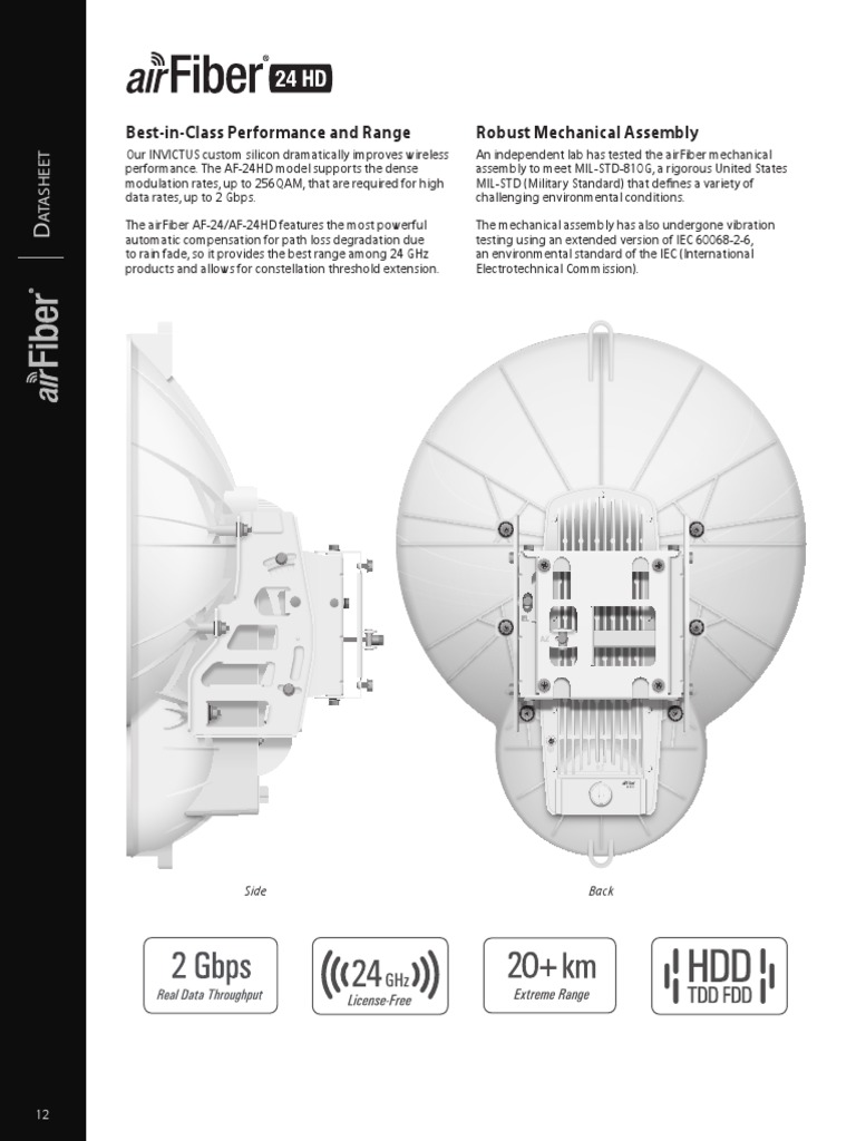 AirFiber 24 HD DS | PDF | Duplex (Telecommunications) | Mimo