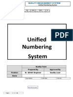 Unified Numbering Quality Documents
