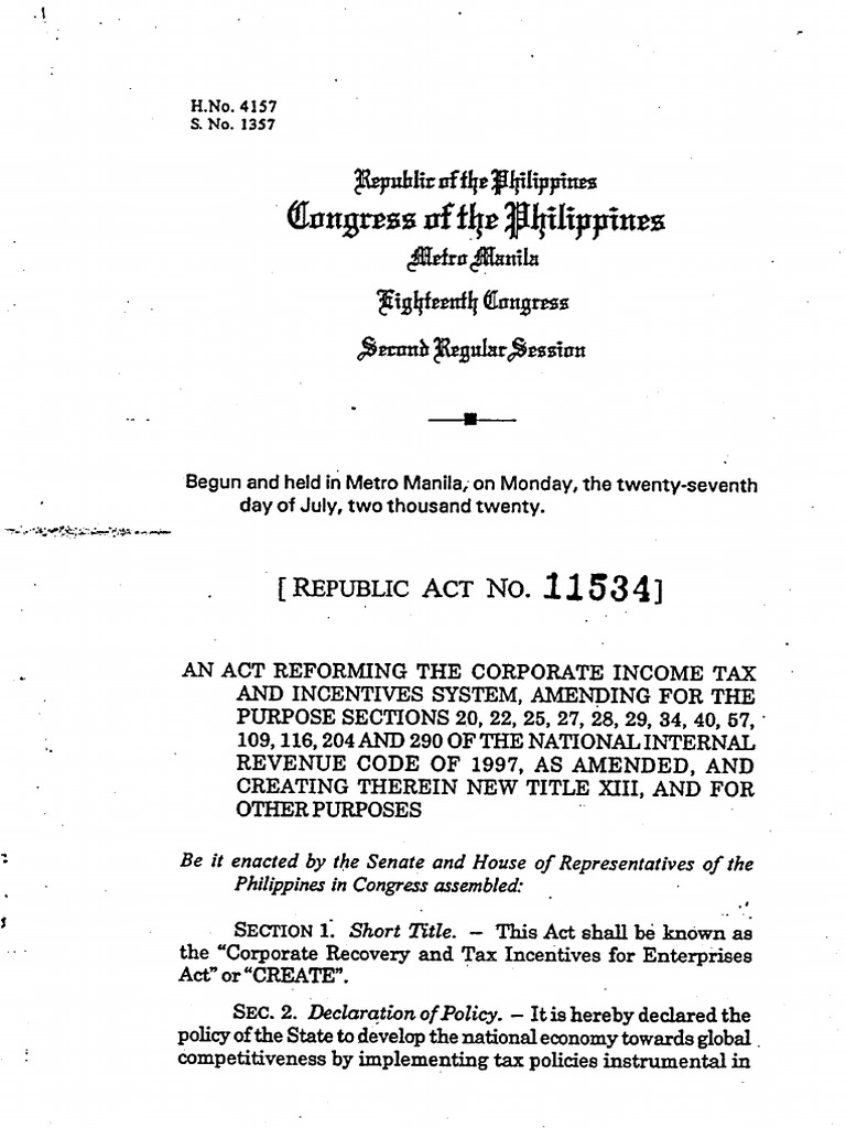 Ra 11534 | PDF | Finance & Money Management