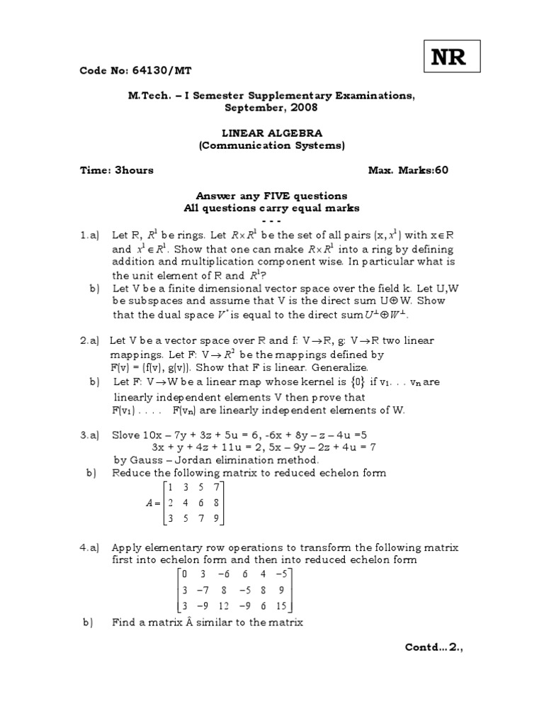 Direct Sum in Linear Algebra | PDF | Teaching Methods & Materials