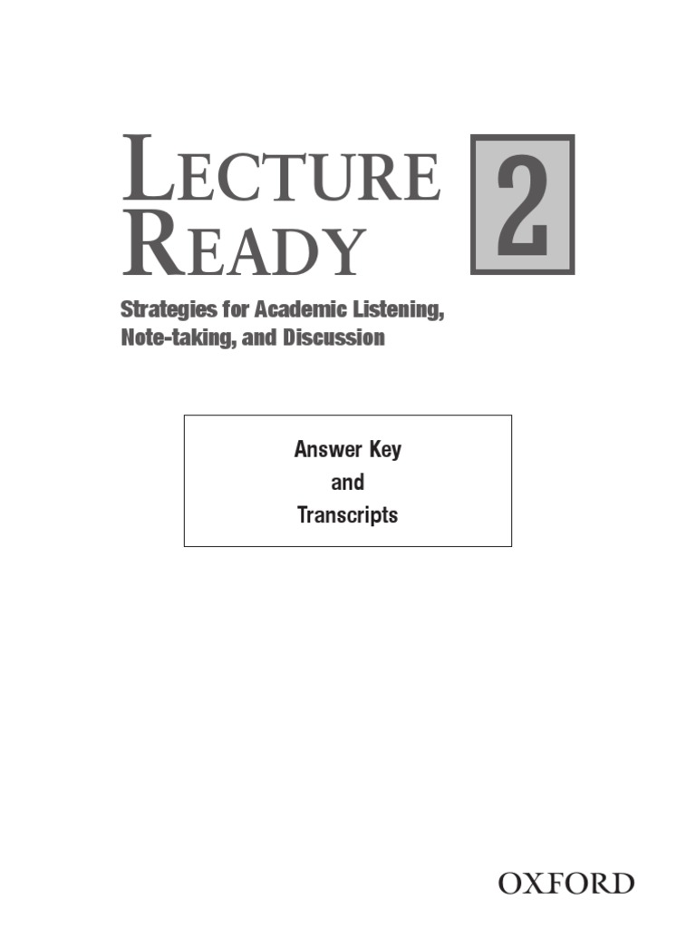 Lecture Ready 2 Answer Key | PDF | News | Advertising