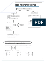 Problemas de Matrices y Determinantes para Quinto de Secundaria