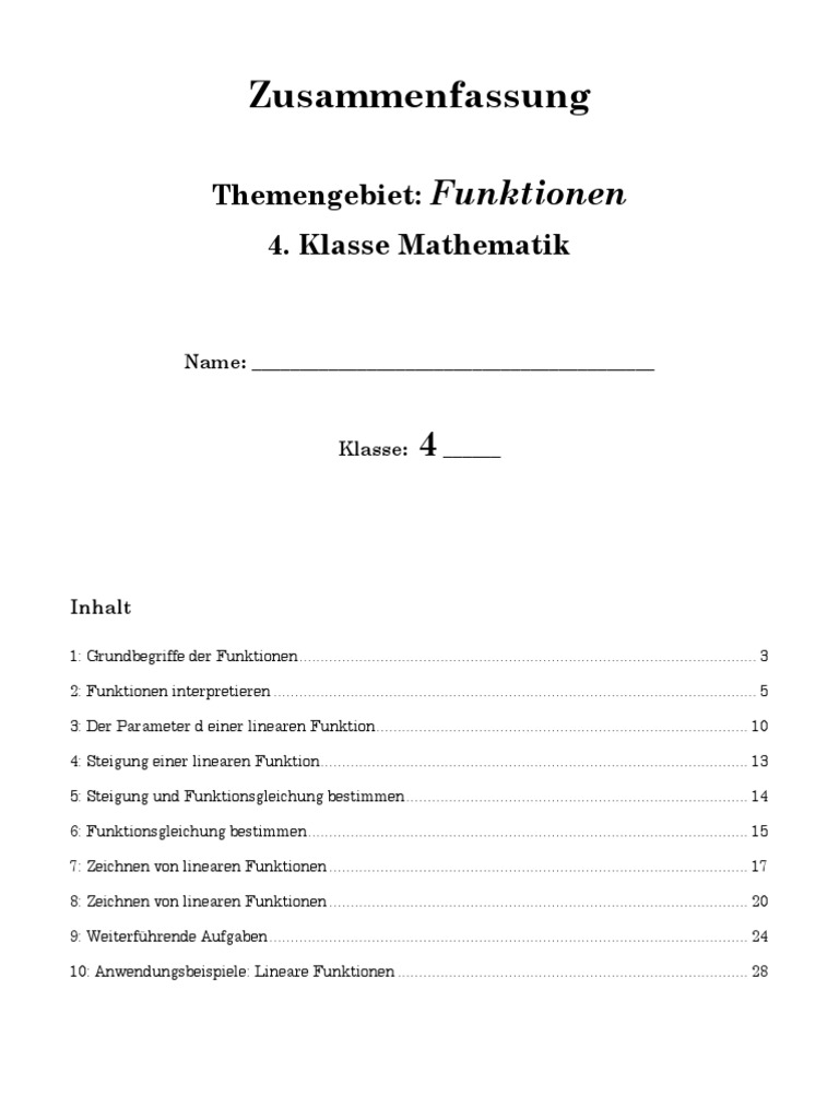Skript Funktionen - Lösungen | PDF