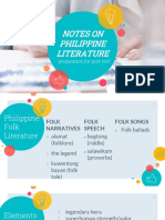 Notes On Philippine Literature