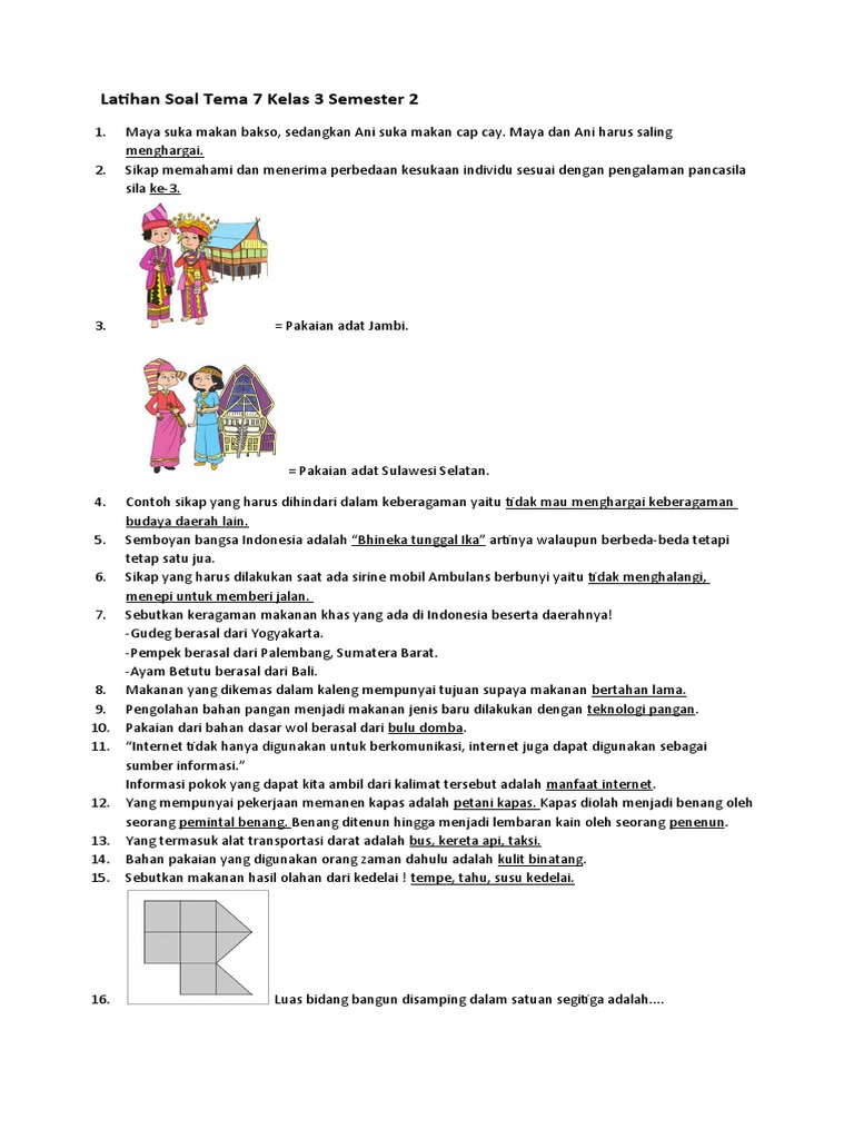 Asah Kemampuanmu: Latihan Soal Tema 7 Kelas 3 Subtema 2 (Perkembangan Teknologi di Sekitar Kita)