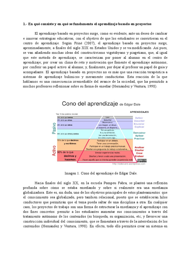 Aprendizaje Basado en Proyectos: Claves y Fundamentos | PDF | Plan de ...