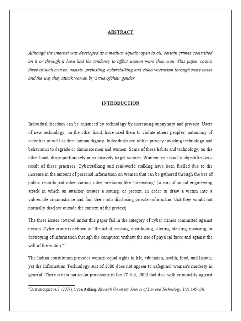 Gender and Electronic Privacy Privacy PDF Stalking Crimes