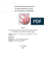 Gestión de servicios de salud mediante procesos organizativos