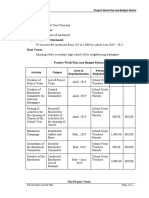 Project Work Plan and Budget Matrix Sample