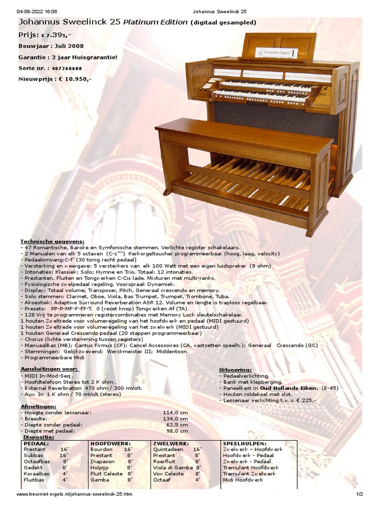 Johannus Sweelinck 25 | PDF