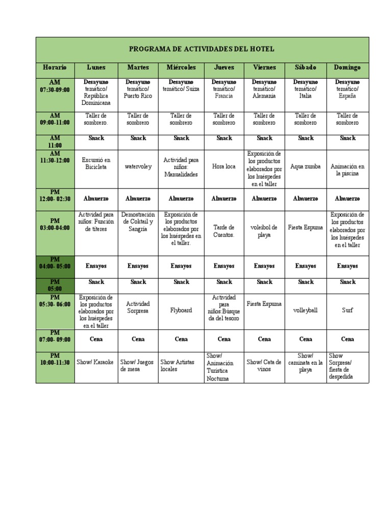 Programa de Actividades | PDF