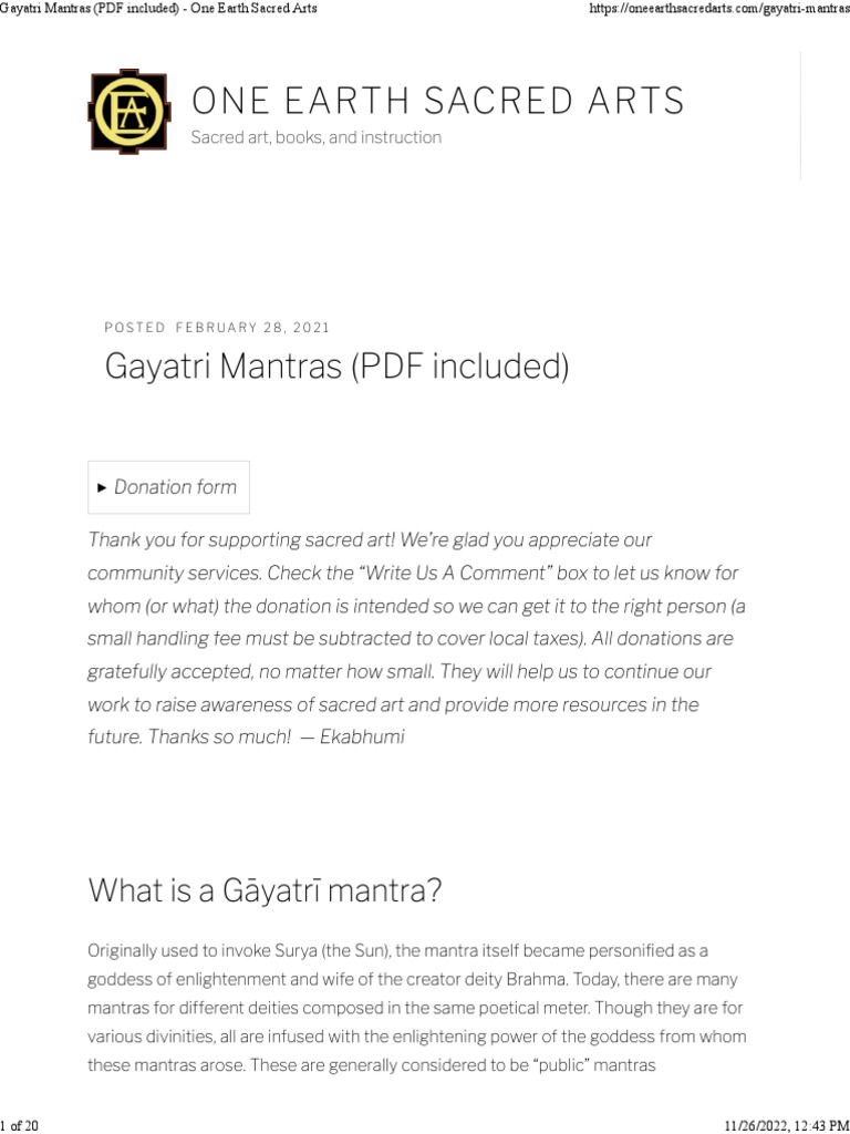 Comprehensive Gayatri Mantras PDF | PDF | Devi | Hindu Literature