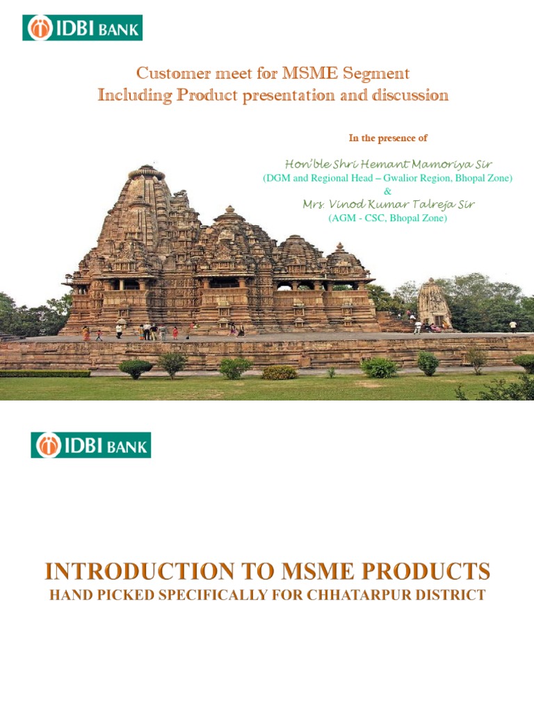 Introduction To MSME ProductS | PDF | Loans | Finance & Money Management