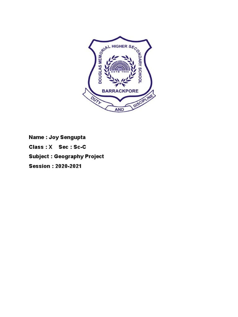 Icse 10 Geography Project PDF