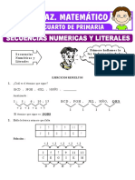 Ejercicios de Secuencias Numericas y Literales para Cuarto de Primaria