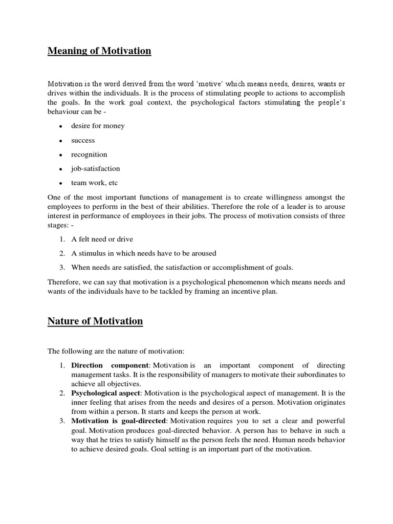 Understanding Motivation in Management | PDF | Motivational | Motivation