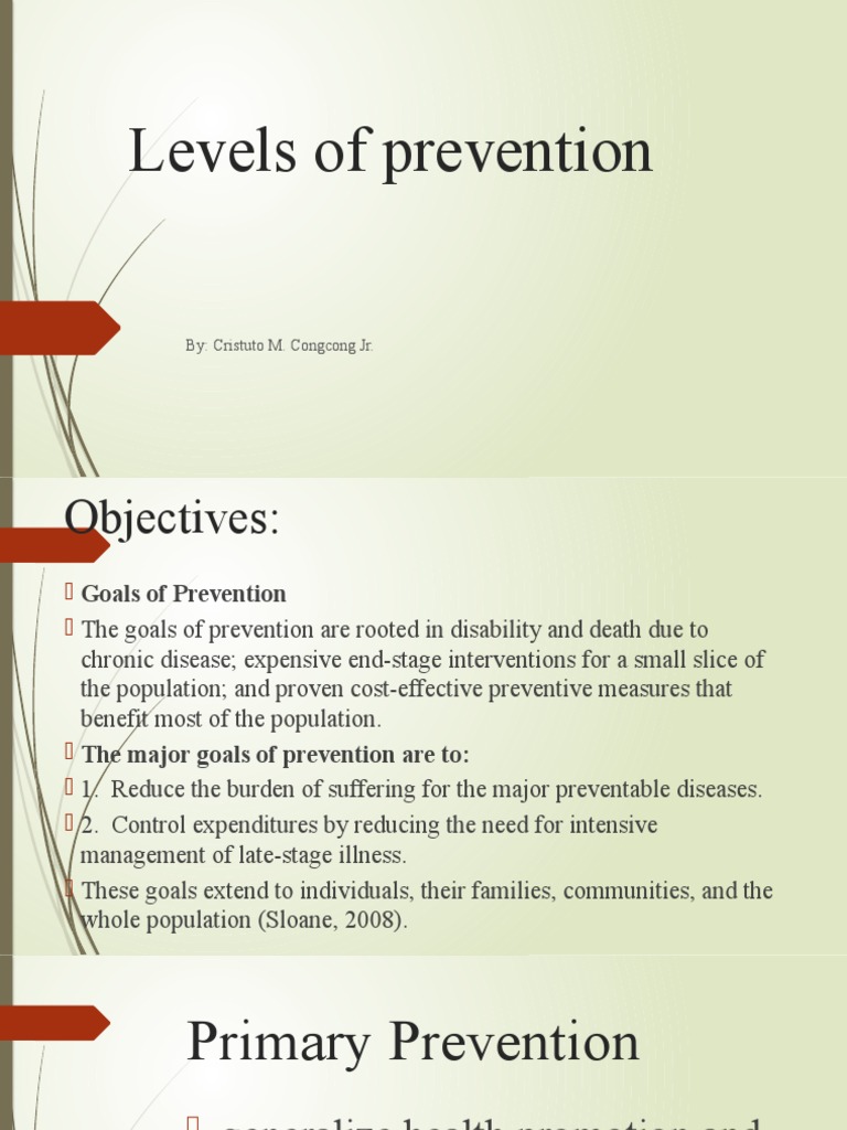 Levels of Prevention in Children's Health | PDF | Preventive Healthcare ...