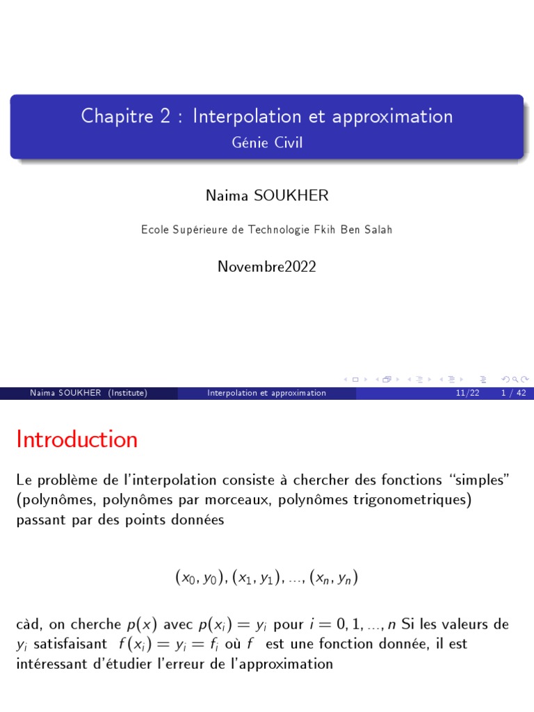 Interpolation et Approximation en Génie Civil | PDF | Interpolation