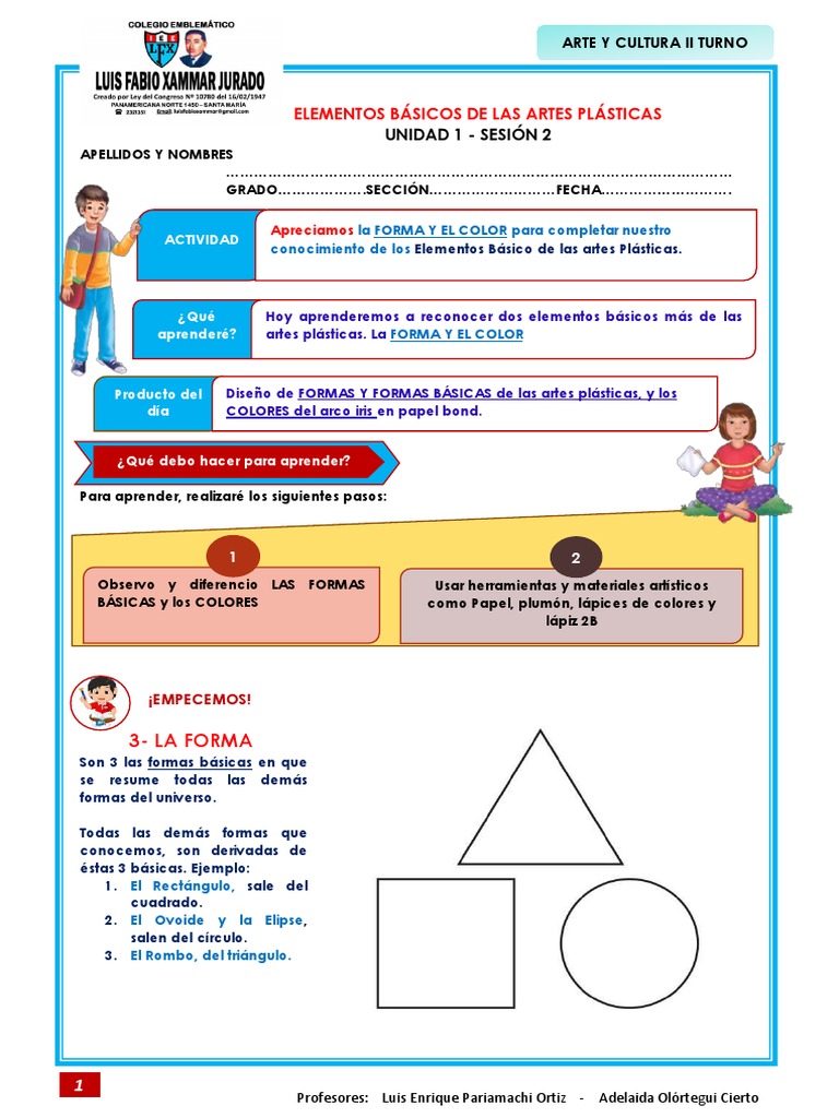 Formas y Colores en Artes Plásticas | PDF | Color | Lápiz